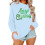 Damen-Sweatshirt mit Rundhalsausschnitt, hellblau, langärmlig, Größe M 1