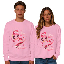 Sudadera de manga larga holgada con estampado de corazones para mujer