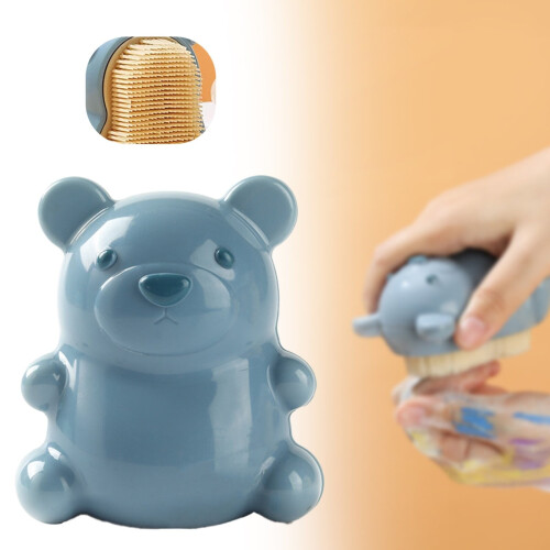 Escova de unhas em formato de urso para crianças e mulheres, com cerdas macias e fácil de segurar. 1