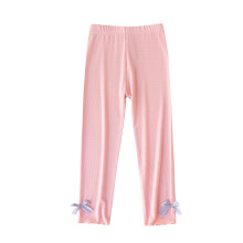 Mädchenleggings, rosa, mit dünner Schleife, 7 Jahre