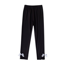 Mädchenleggings, schwarz, mit dünner Schleife, 4 Jahre
