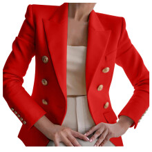 Damesblazer in effen rood, maat XL