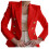 Damesblazer in effen rood, maat XL 1