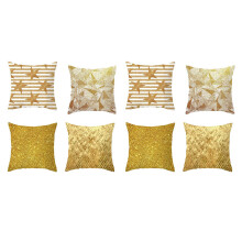 8Pieces/Set Gilt Pattern Digital Printing Pillowcase Sofa Car Cushion Cover Sofa Embrace Cushion Case Home Decor Gold