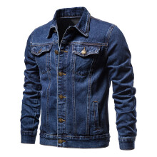Jaqueta jeans masculina azul-escura, estilo casual, para outono/inverno, tamanho 5XL.