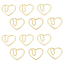 200 Pezzi Love Heart un Forma di Piccole Clip di Carta Clip di Segnalibro per Office School Home Metal Clip di Carta Dorata