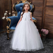 Prinsessenjurk voor meisjes met grote strik en kanten details.