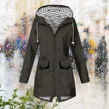 Veste imperméable unie grande taille pour femme Lenago avec capuche et