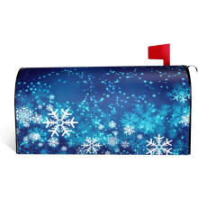 Couvercle de boîte aux lettres flocon de neige de Noël bleu 25,5 x 21 pouces
