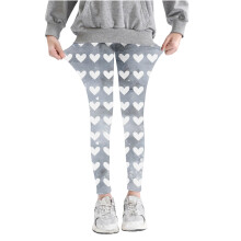 Mädchen-Leggings mit Karomuster, hohem Bund, dehnbar, weich, grau, 5 Jahre