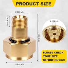 Acetylenregler-Adapter, Passend für CGA-520 B-Tank-Acetylen auf CGA-200MC-Acetylenregler, Acetylenadapter, Messing