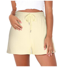 Dameshorts med afslappet pasform, beige, løs pasform, sommertræningsshorts