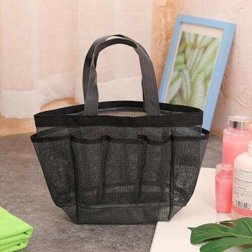 Portable mesh shower caddy travel toiletry bag 1