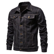 Jaqueta jeans masculina preta tamanho XXL