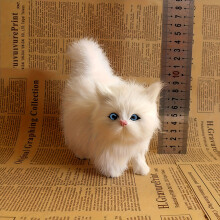 Juguete de peluche de gato de simulación, modelo de gatito de peluche suave