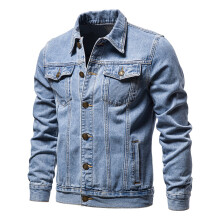 Jaqueta jeans masculina azul tamanho XXL