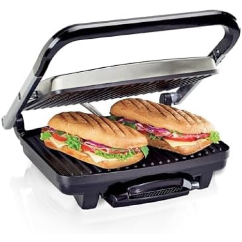 Panini Press Sandwichmaker Elektrisk Grill Rustfritt Stål