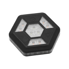 LED magnetisk advarselslampe, 360 grader roterende, genopladelig