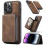 iPhone 14 case with stand and card pockets red slim 4