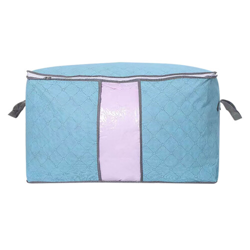 Clothes Organizer Bag Blue Non-Woven with Clear Window 1 1
