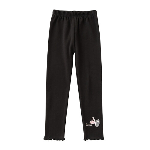 Sorte pigeleggings bløde, åndbare, 4 år