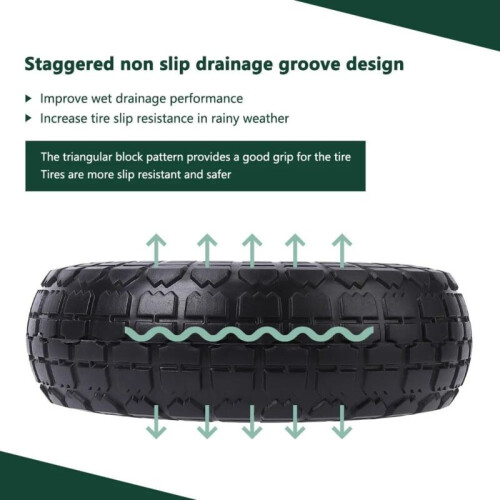 Rubber wheelbarrow wheels 4.10/3.50-4 2 pcs 2