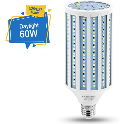 JINYUN LED Corn Bulb 60W 6000LM 6500K E26/E27