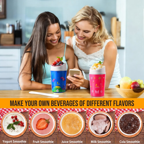 Livhil Slushy Cup Blue Magic Squeeze DIY Slushie Maker 1