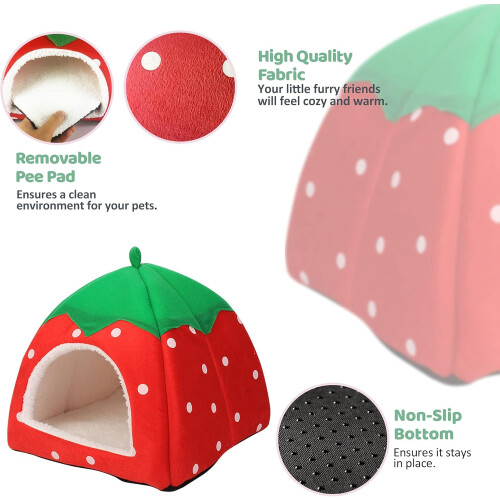 Guinea Pig Bed Red Hideout for Small Animals 1