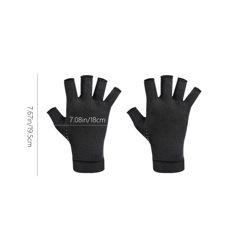 Copper Fiber Wrist Support Gloves Half Finger Silicone Grip 2