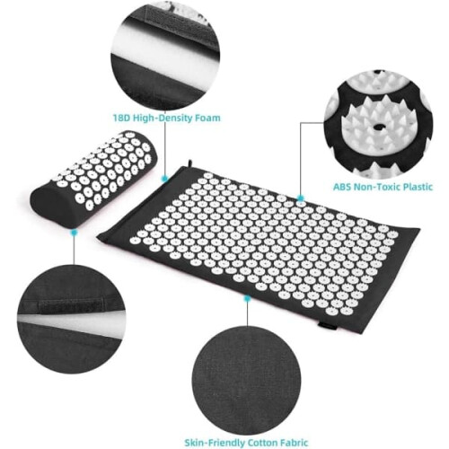 Acupressure Mat and Pillow Set with Carry Bag 1