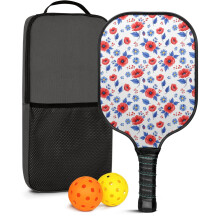 Pickleball Paddles Set Floral Fiberglass 2 Paddles + 2