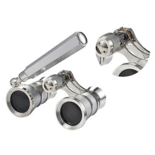 Opera Binoculars 3x25 with Handle Silver 2