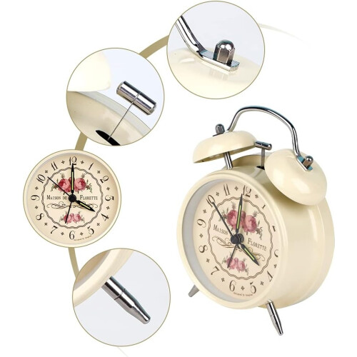 Silent Morning Alarm Clock Vintage Retro Quartz 1