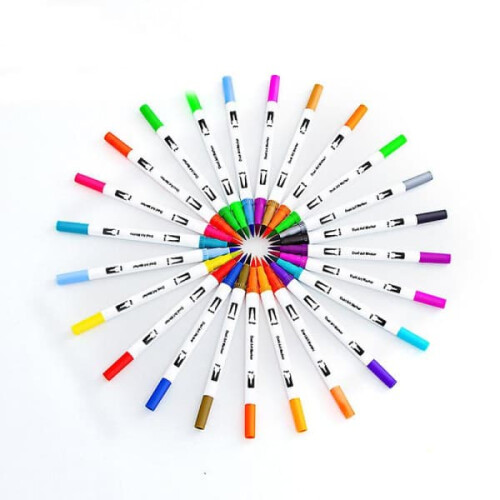 Brush Pen Set Water-Based Dual Tip 100 Colors 1