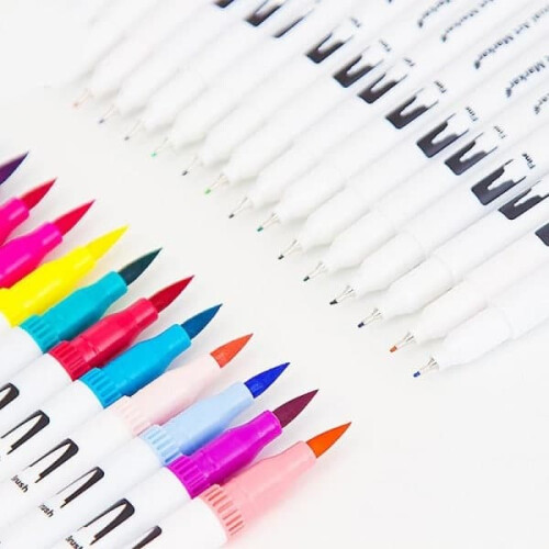 Brush Pen Set Water-Based Dual Tip 100 Colors 2
