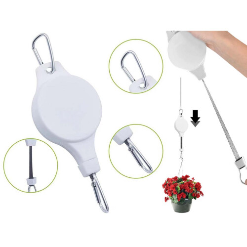 Adjustable Hanging Hooks for Flower Pots White 2 pcs 1