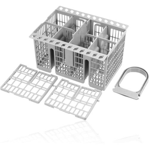 Dishwasher cutlery basket with removable handle 2