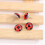 Ladybug stud earrings for women silver 1 pair 2