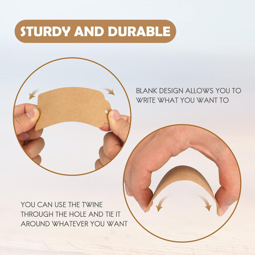Kraft Paper Labels with Jute String 100 pcs 2