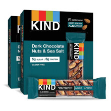 Dark Chocolate Nut Bar with Sea Salt, 6g Protein, 24 Count