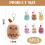 Bubble Tea Plush Keychain Kawaii Style 6-Pack 2
