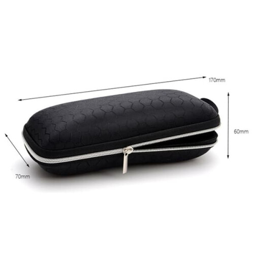 Glasses case hard black 1 piece 2
