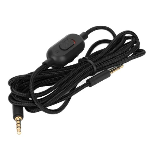 Gaming Headset Cable Woven Black Volume and Mute 2