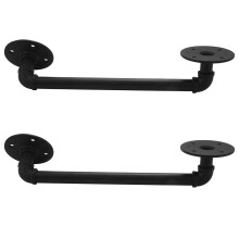 2X 15 Inch Pipe Industrial Style Black Barn Door Handle for Sliding Barn Door Gates Garages Sheds Furniture