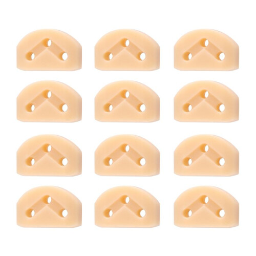 12Pcs Classical Guitar Rollers String Trees Retainer Guides Guitar String Locks Nut Block Clamp, Apricot