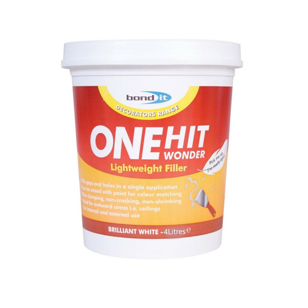 One Hit Wonder Lightweight Filler Ready Mixed Plaster Brick Concrete 4L 5061022235080