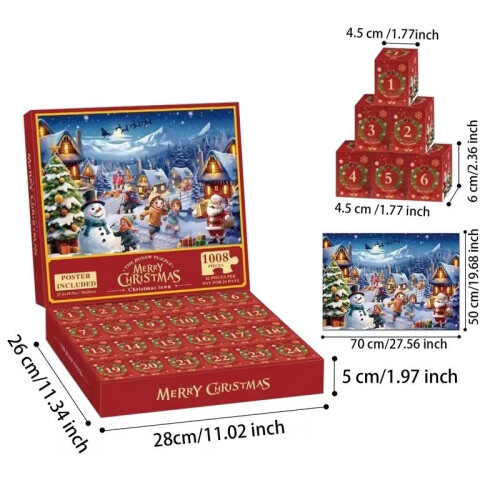 Adventskalenderpuzzel 1008 stukjes Kerst 2025 1