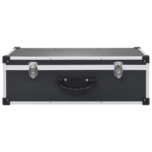 vidaXL CD case aluminum ABS black 80 CDs 2