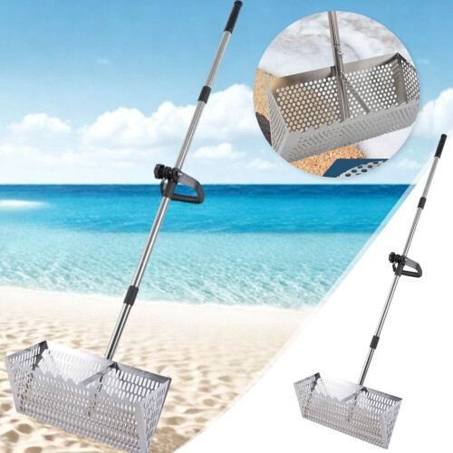 Sand Flea Raking Tool Stainless Steel Detachable Handle 1
